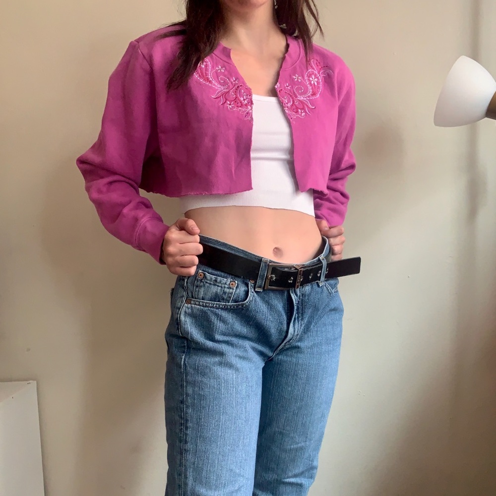 cropped cotton sweater